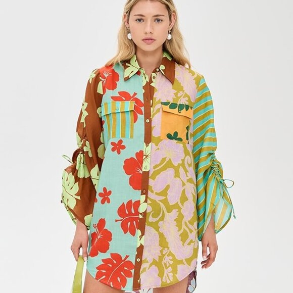 Alemais Poppy Spliced Shirt